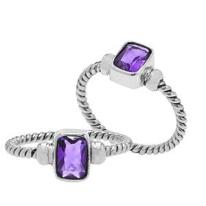 Sterling Silver Ring With Amethyst Quartz Size 9
